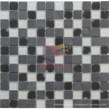 Edge Cracked Glass and Grey Marble Matched Mosaic (CS049)